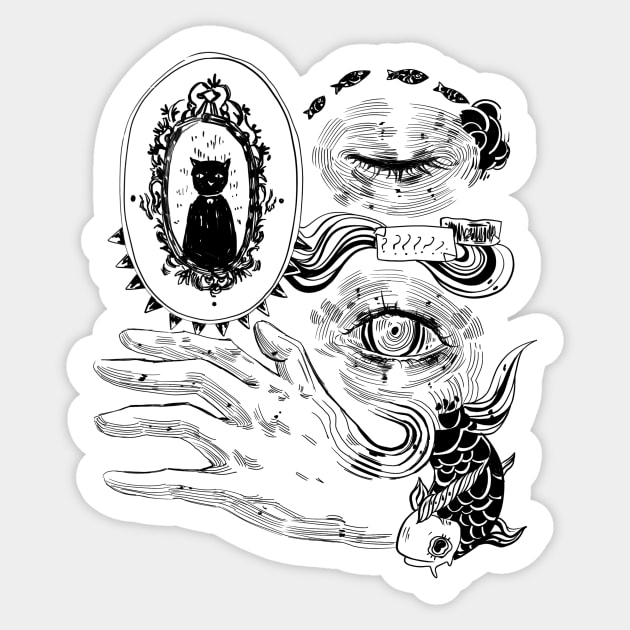 surreal dream Sticker by Inkdoski